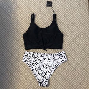 Zaful Knot Dalmatian Print Bikini set